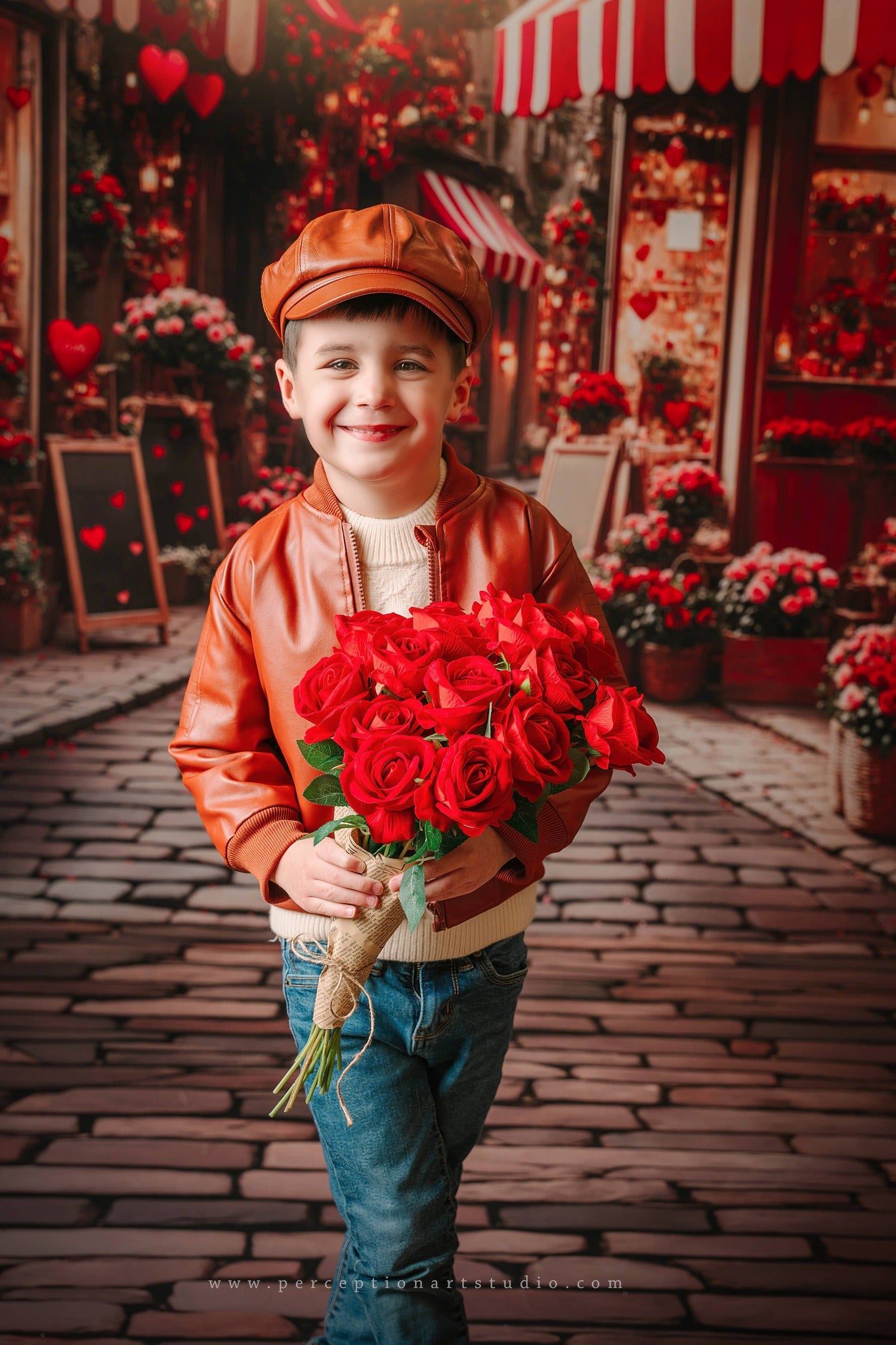 Kate Valentine's Day Flower Shop Street Backdrop Designed by Emetselch -UK