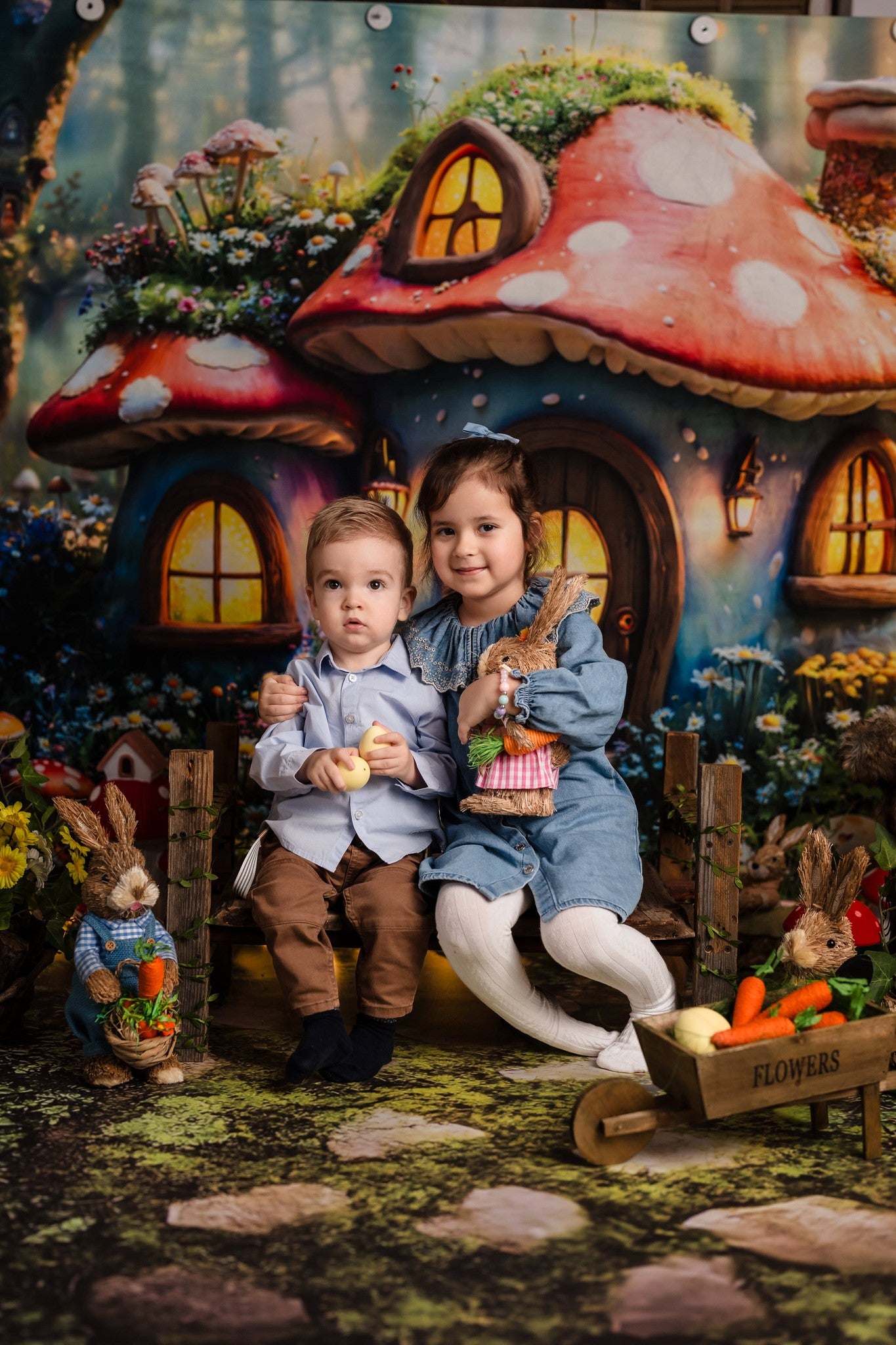 Kate Easter Fairy Mushroom House Forest Backdrop Designed by Emetselch -UK