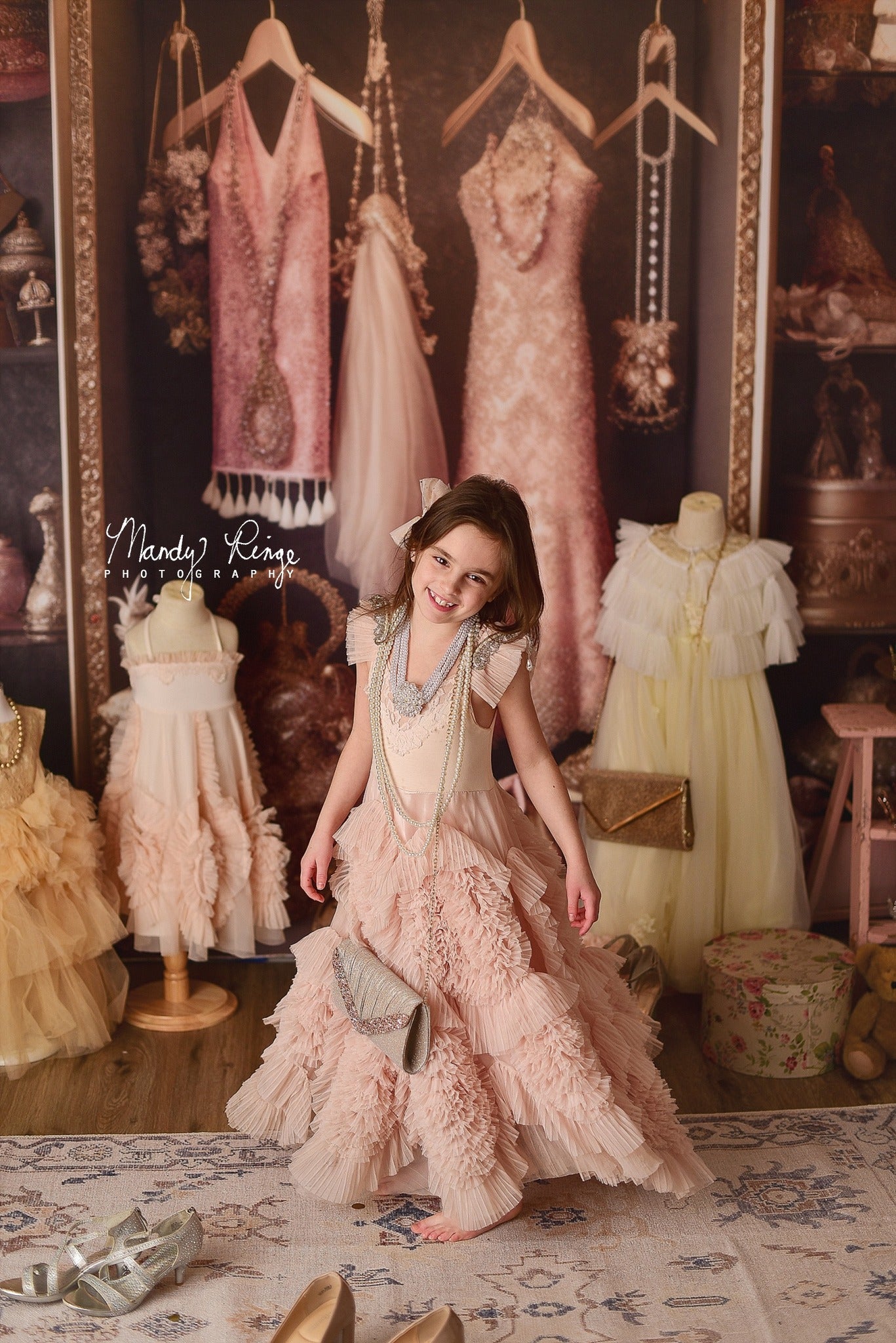 Kate Fancy Princess Dress Up Closet Backdrop Designed by Mandy Ringe Photography -UK