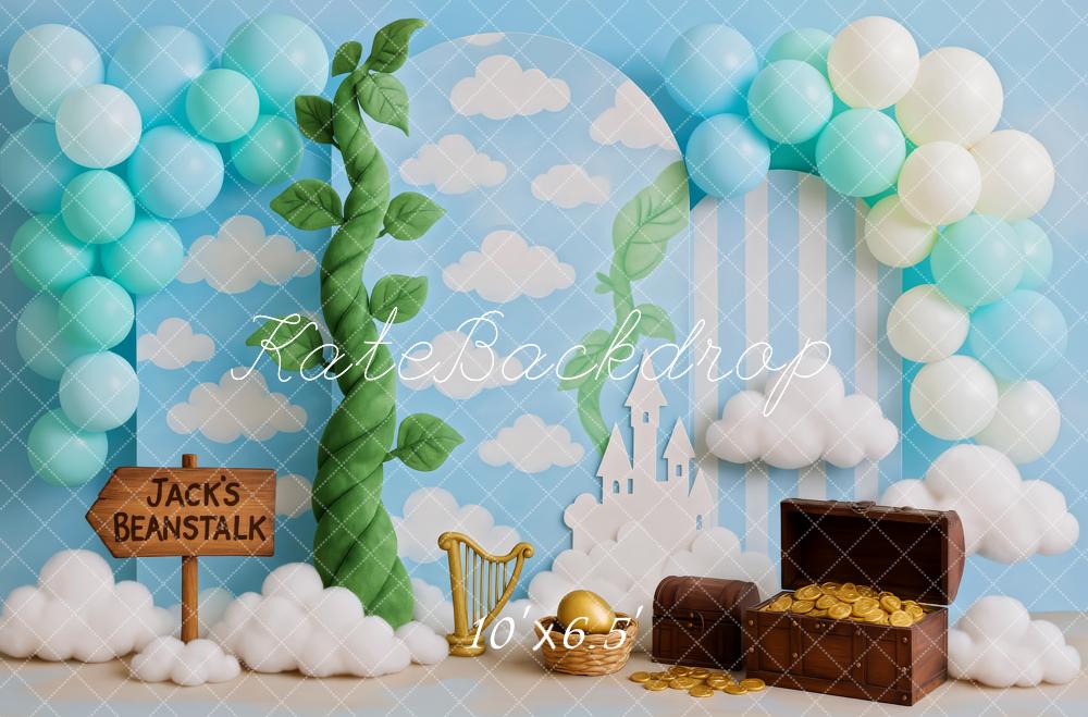 Kate Fantasy Beanstalk Treasure Clouds Backdrop Designed by Patty Robert -UK