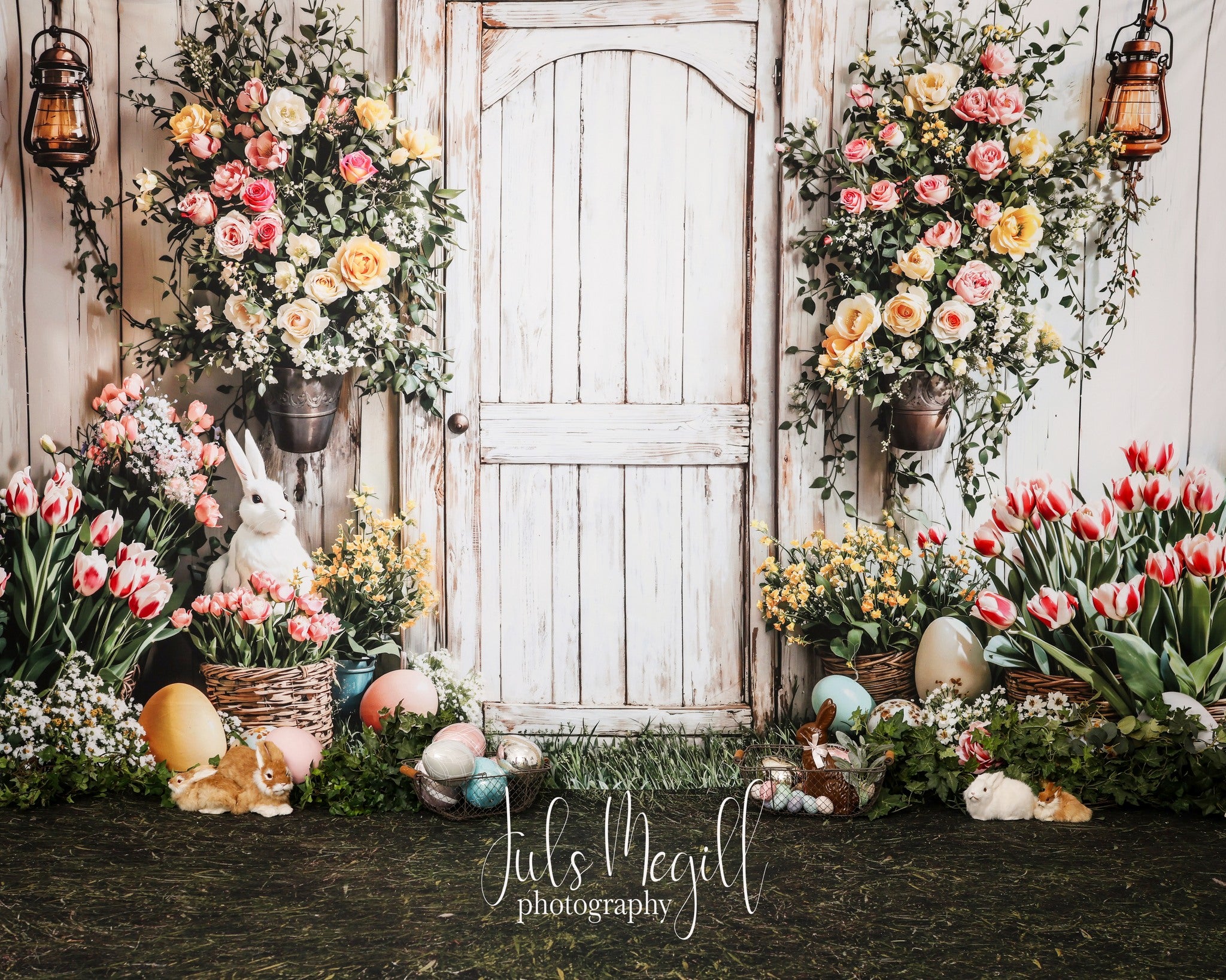 On Sale Kate Easter Bunny Flower Basket Door Backdrop Designed by Emetselch -UK