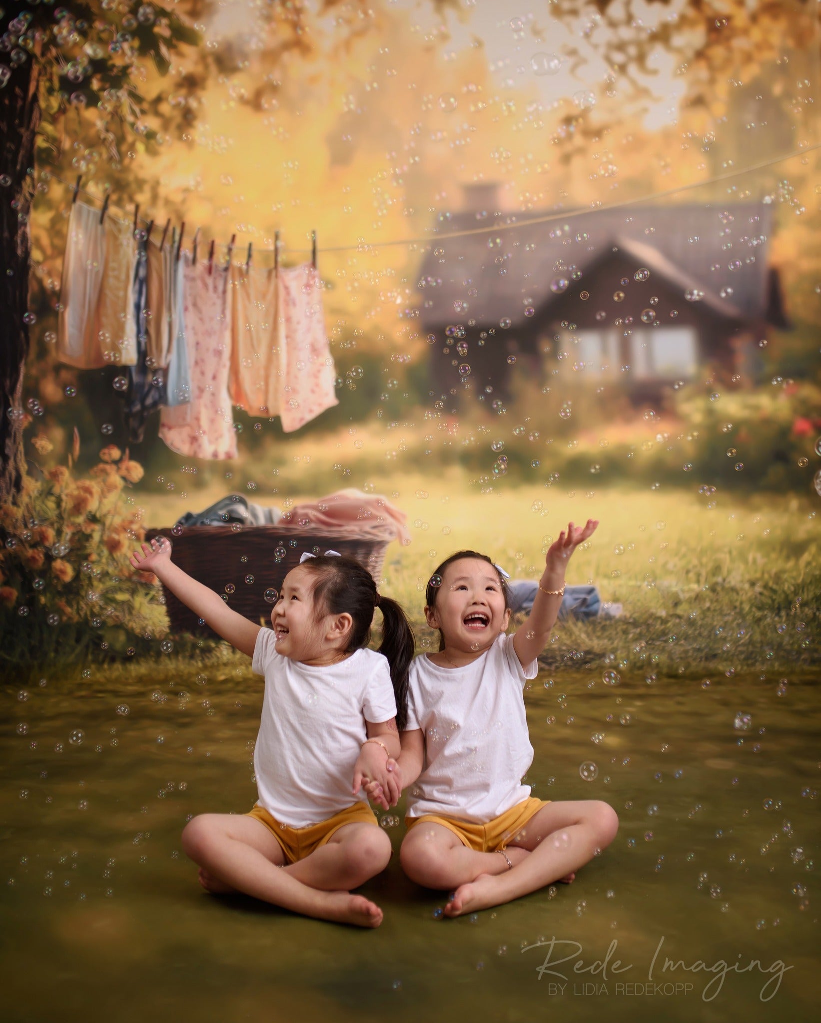 Kate Spring Laundry Day Clothes Cottage Backdrop Designed by Lidia Redekopp -UK