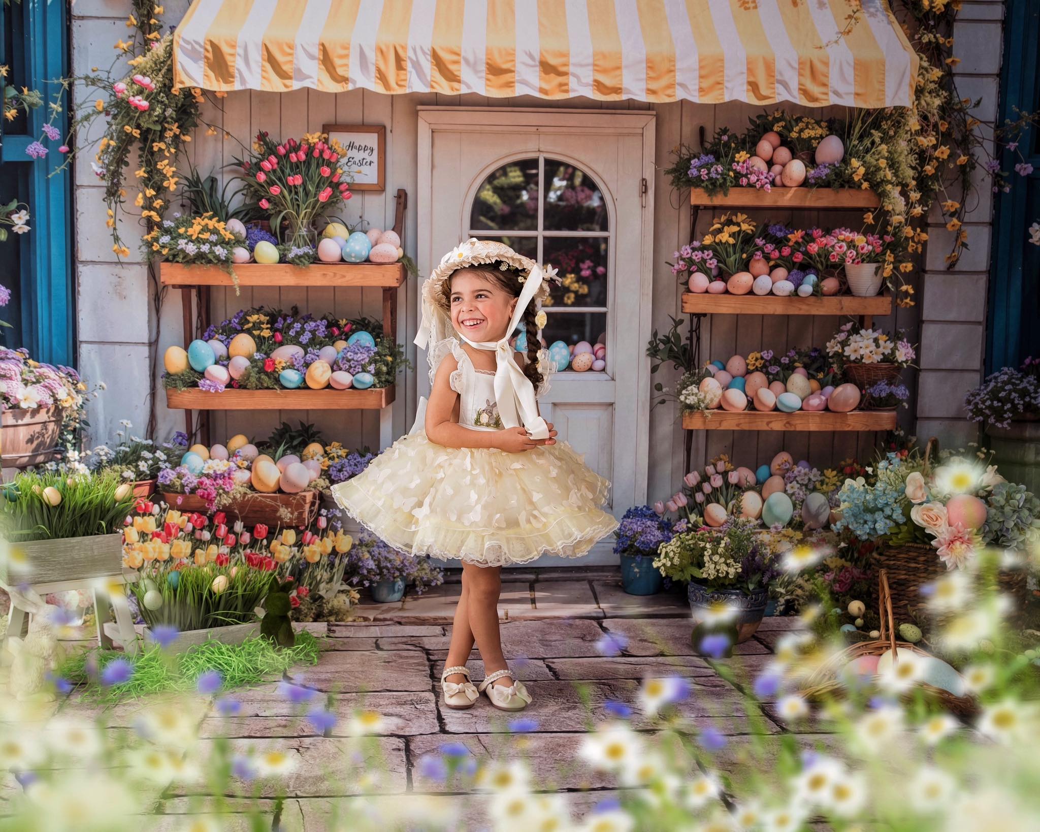 On Sale Kate Easter Floral Eggs Door Shop Backdrop Designed by Emetselch -UK