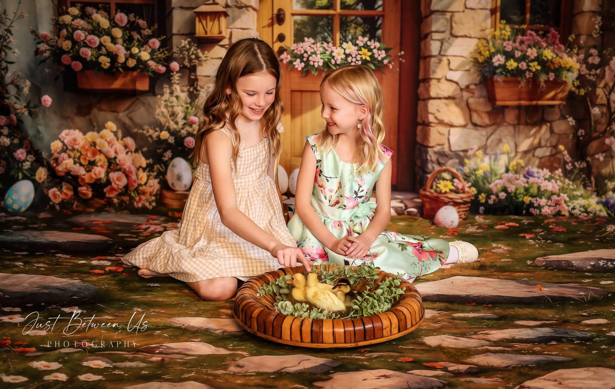 Kate Easter Cottage Floral Eggs Backdrop Designed by Emetselch -UK