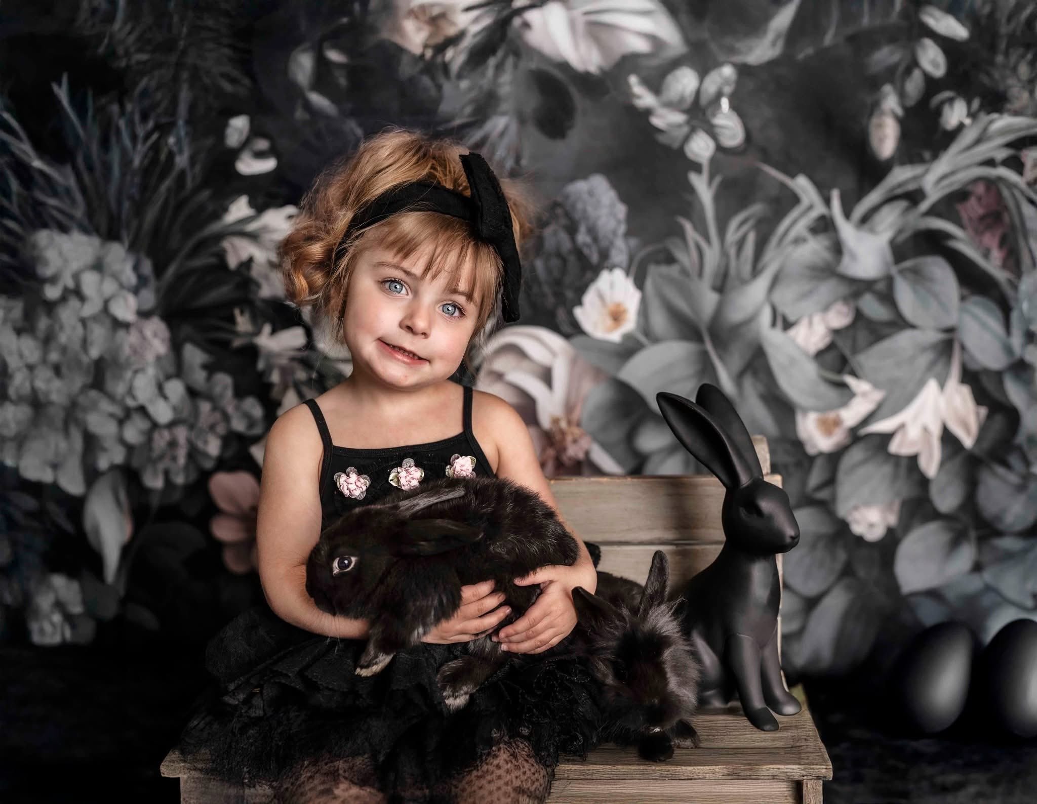 On Sale Kate Butterfly Flower Black Wall Backdrop Designed by Angela Marie Photography -UK