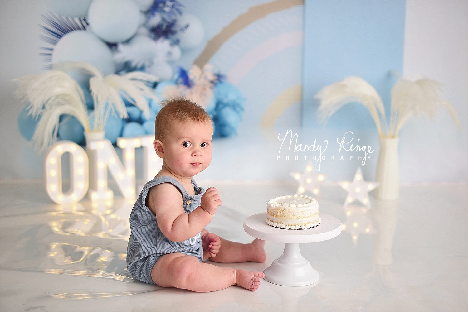 Kate Blue Boho Balloons Backdrop Designed by Uta Mueller Photography -UK