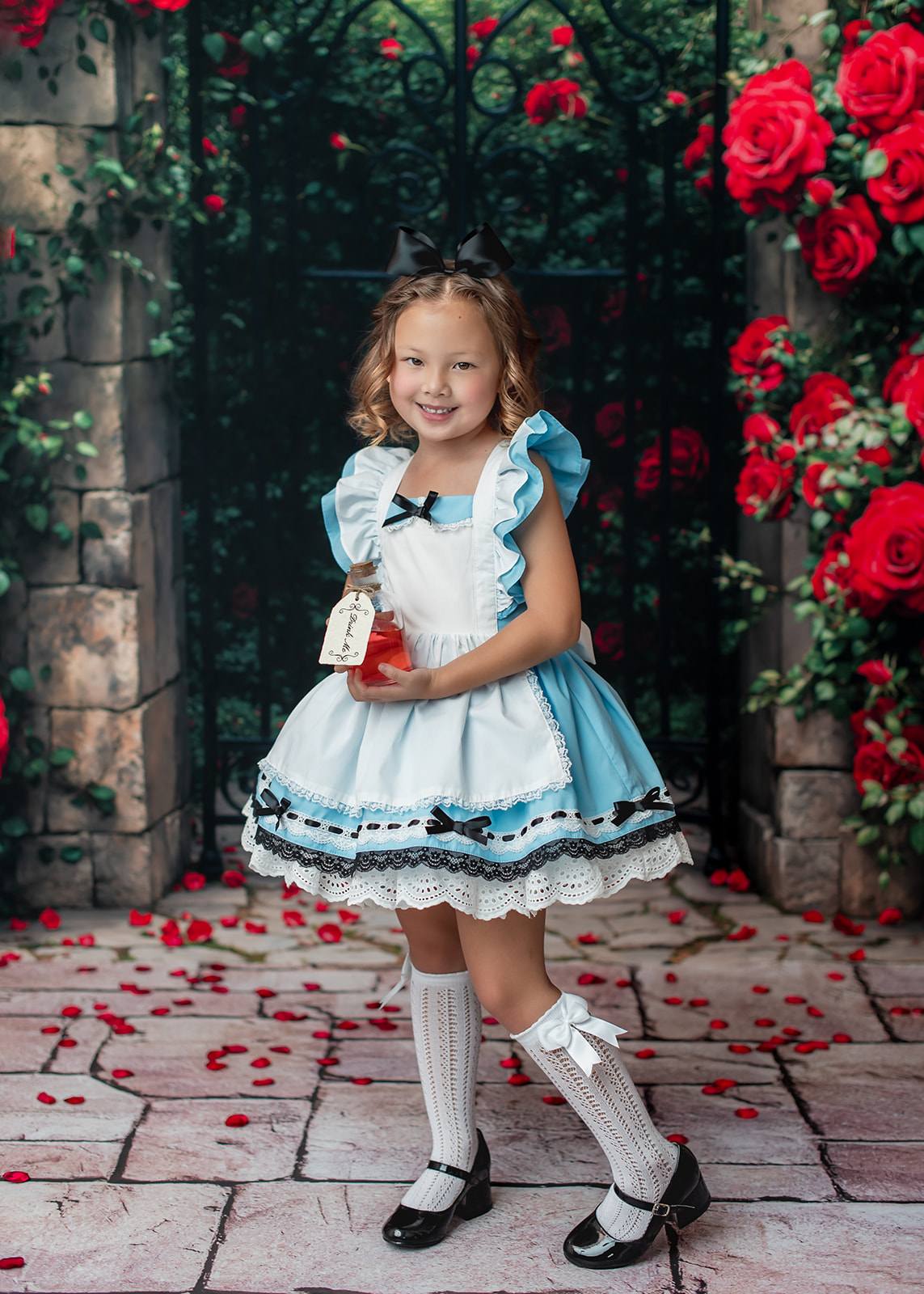 Kate Red Roses Garden Gate Backdrop Designed by Emetselch -UK