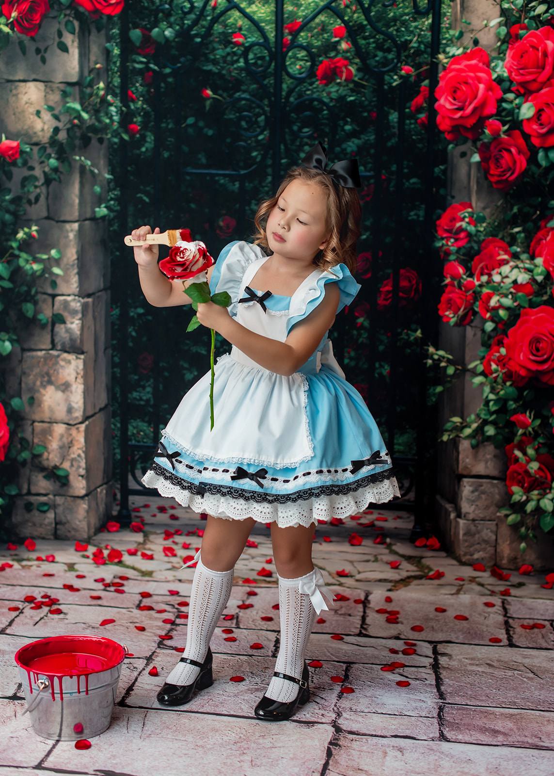 Kate Red Roses Garden Gate Backdrop Designed by Emetselch -UK