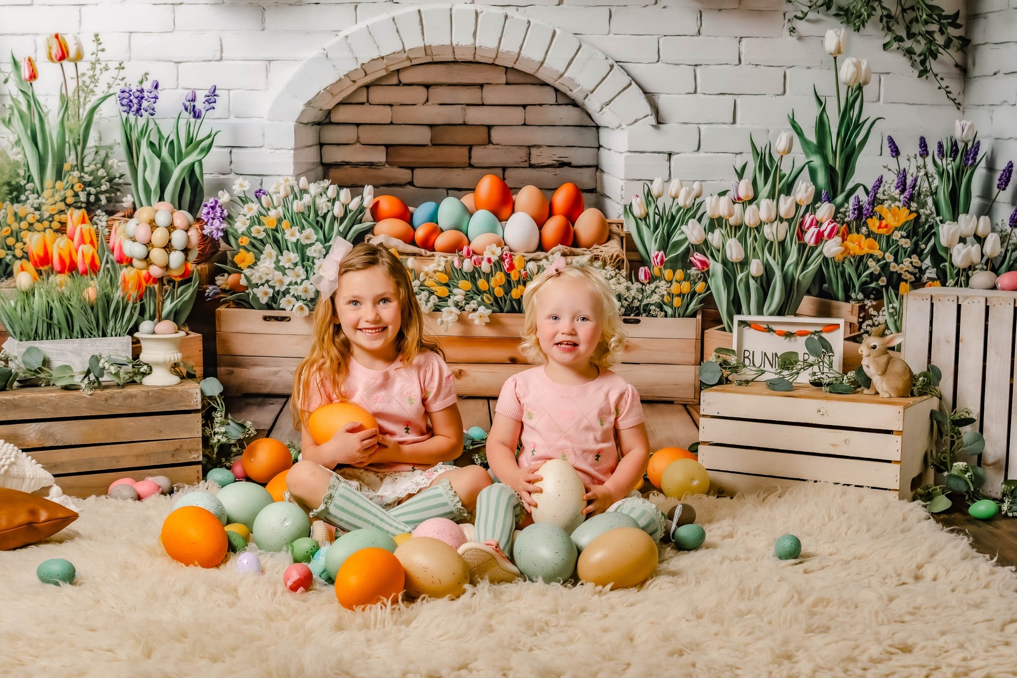 Kate Easter Floral Eggs Wooden Crates Backdrop Designed by Emetselch -UK