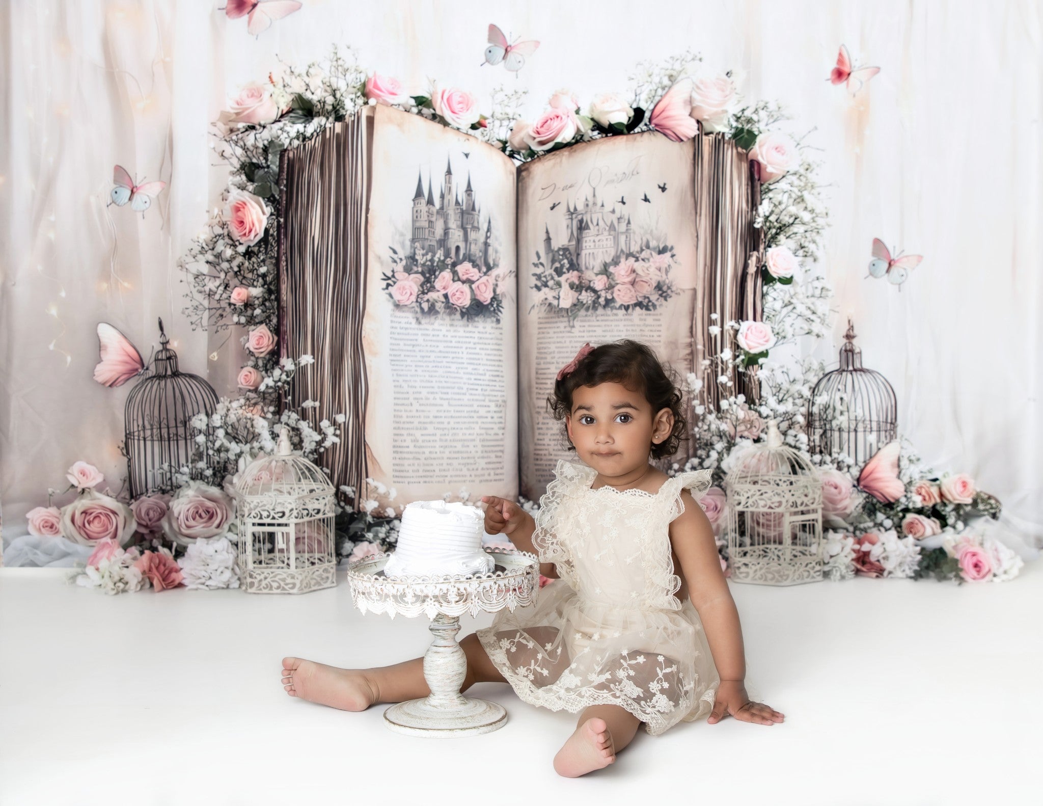 Kate Fairy Tale Book Flower Backdrop Designed by Ashley Paul -UK