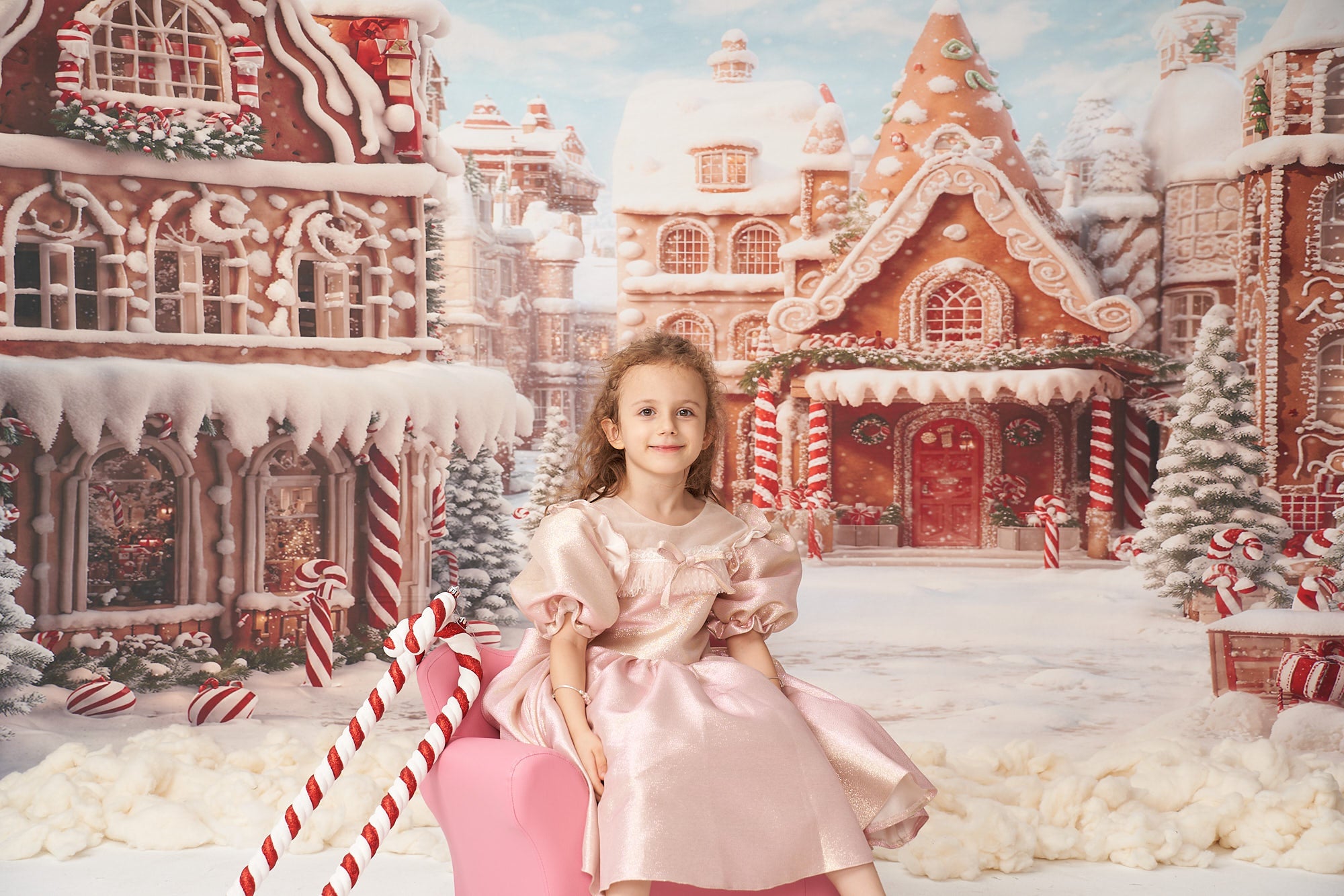 Kate Winter Christmas Gingerbread Candy Town Backdrop Designed by Chain Photography -UK