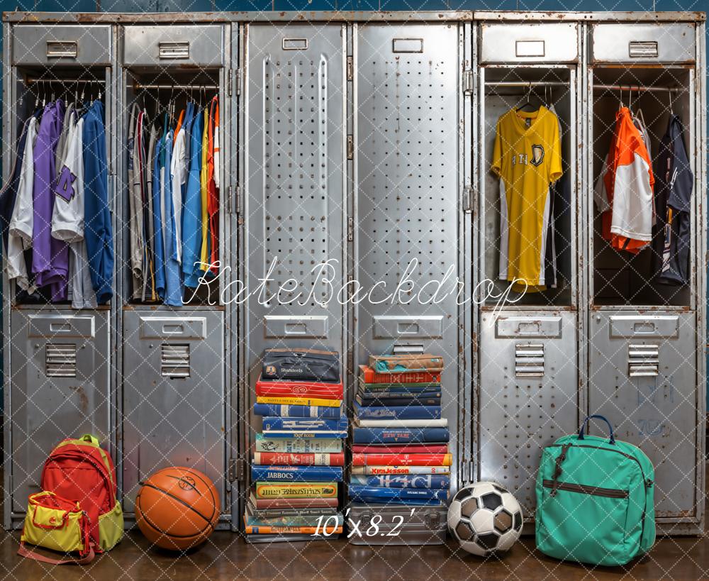 Kate Back To School Lockers Books Sports Backdrop Designed by Emetselch -UK