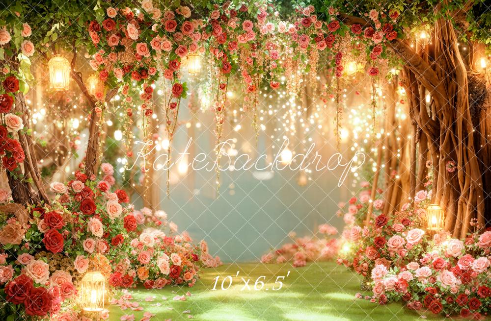Kate Flower Arch Lanterns Greenery Backdrop Designed by Emetselch