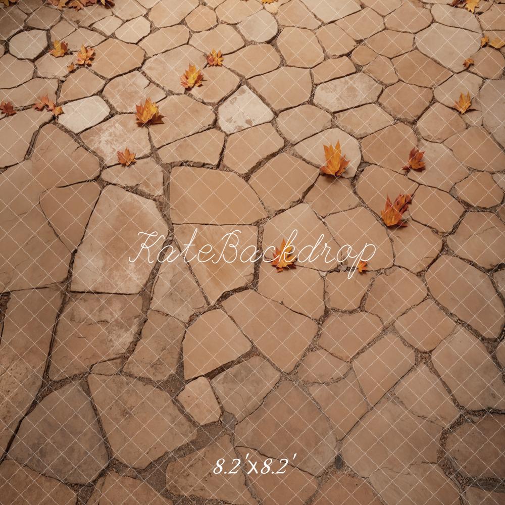 Kate Autumn Leaves Cobblestone Ground Floor Backdrop Designed by Emetselch -UK