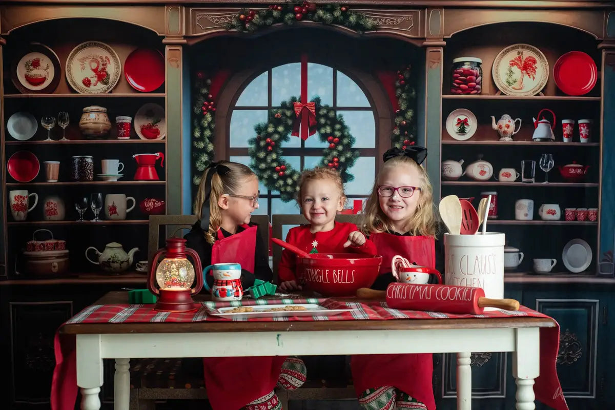 Kate Christmas Vintage Cupboard Kitchen Backdrop Designed by Emetselch
