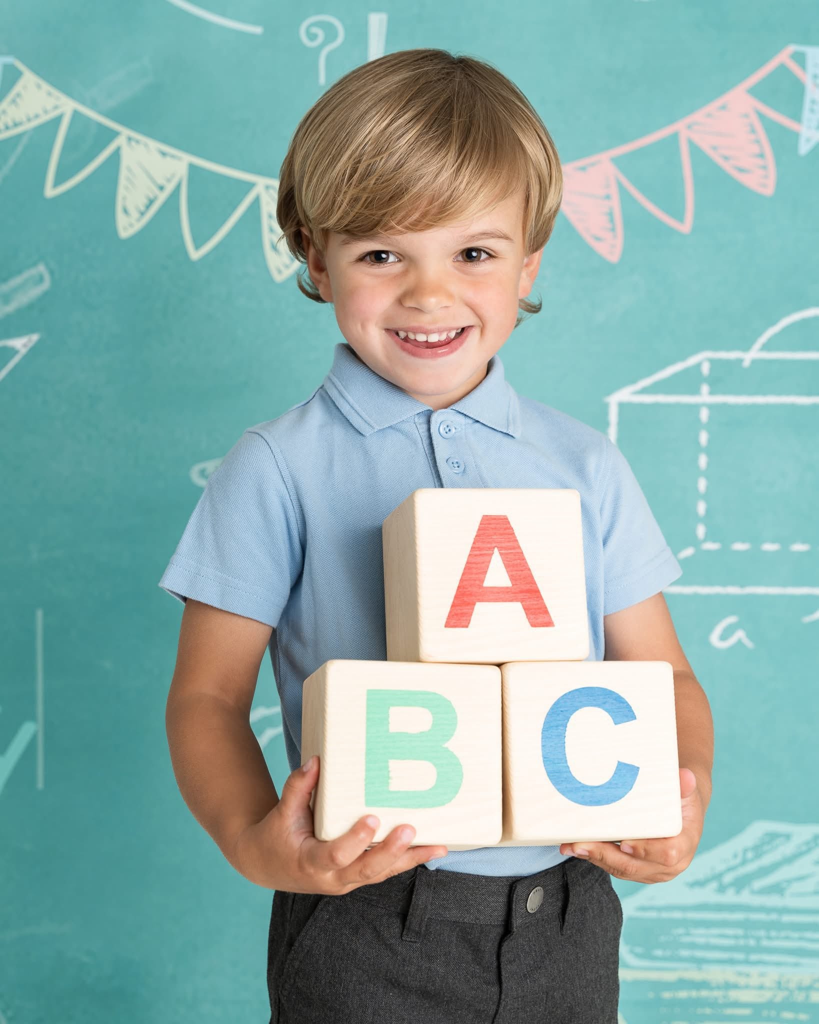 Kate Back to School Backdrop Green Blackboard Designed by Chain Photography