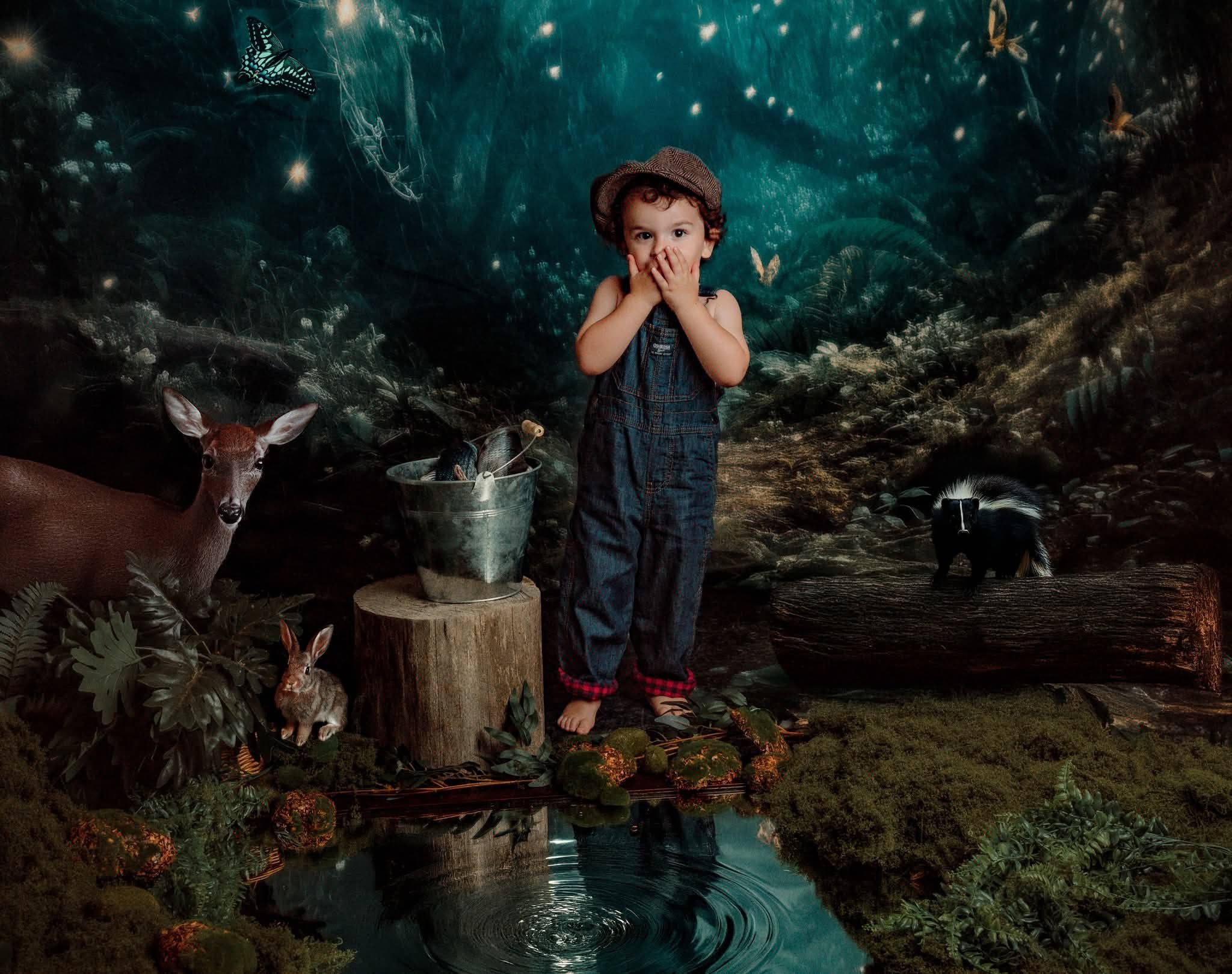 Kate Fairy Night Backdrop+Forest Floor Backdrop Designed by Mandy Ringe Photography -UK