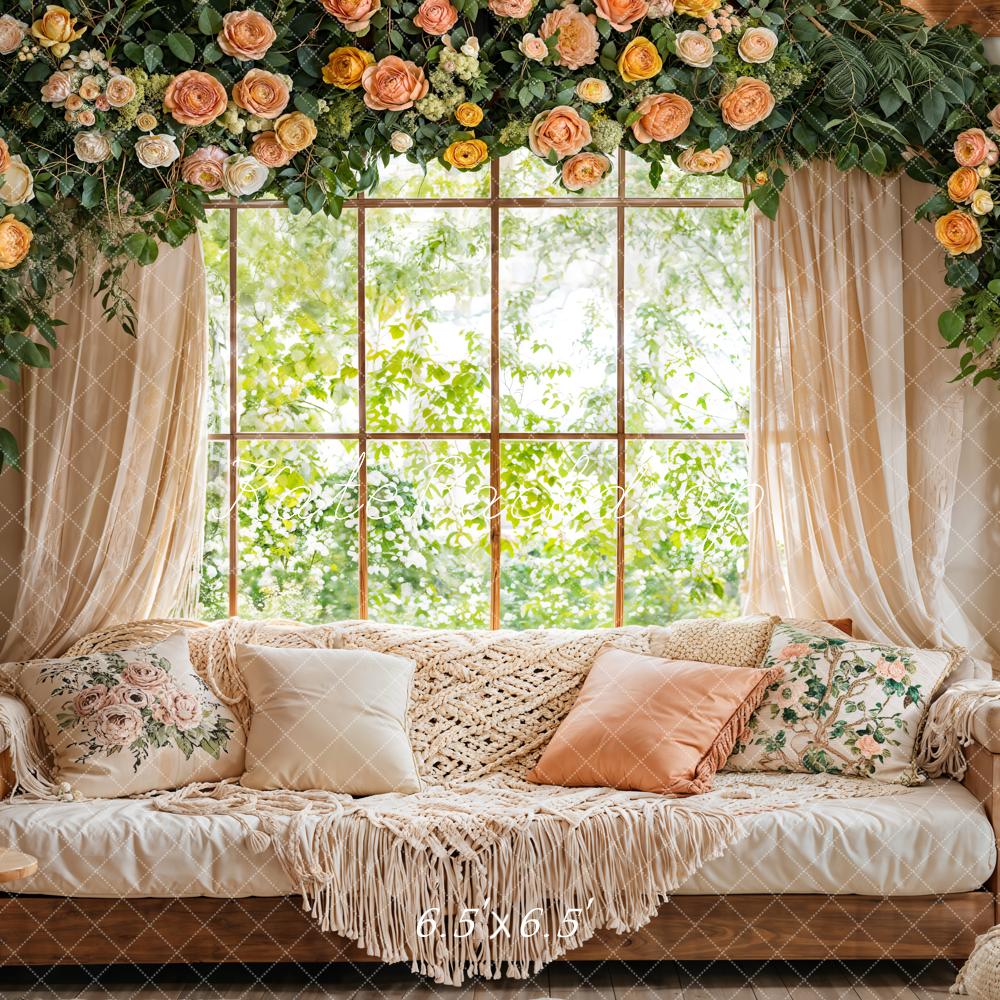 Kate Spring Garland Window Macrame Sofa Backdrop Designed by Emetselch