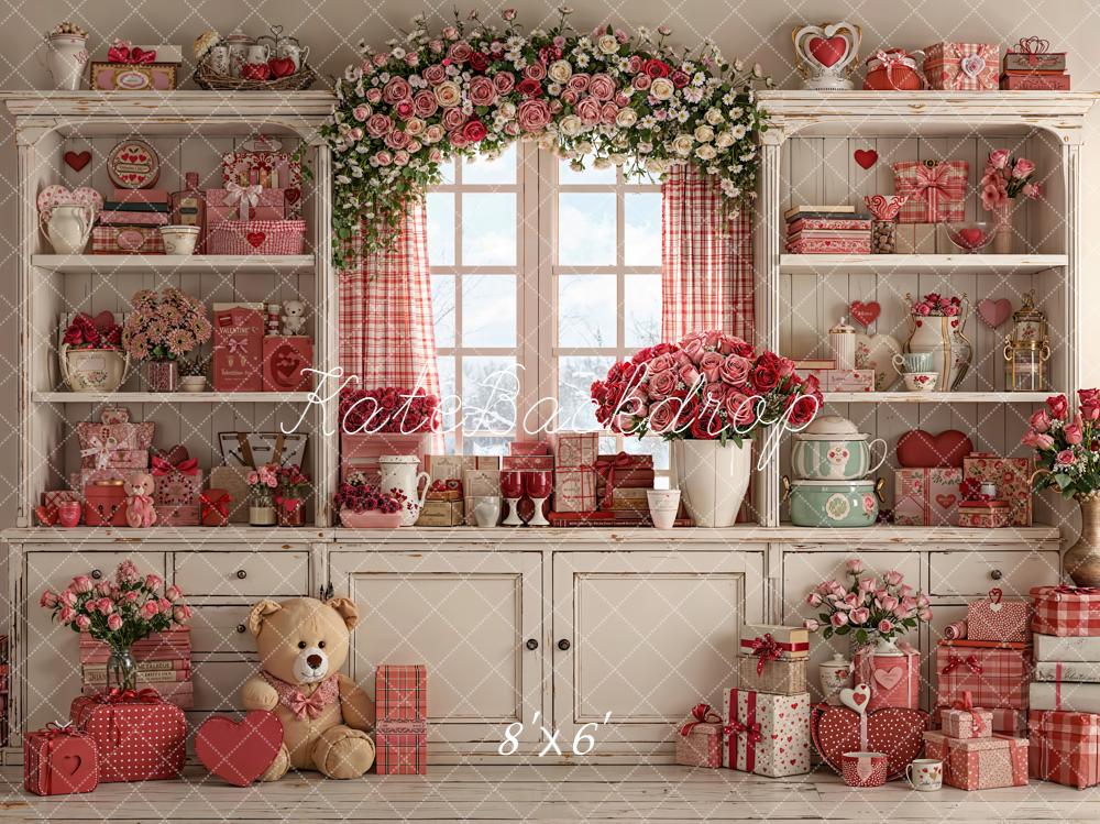Kate Valentine Garland Gifts Teddy Bear Cabinet Backdrop Designed by Emetselch -UK