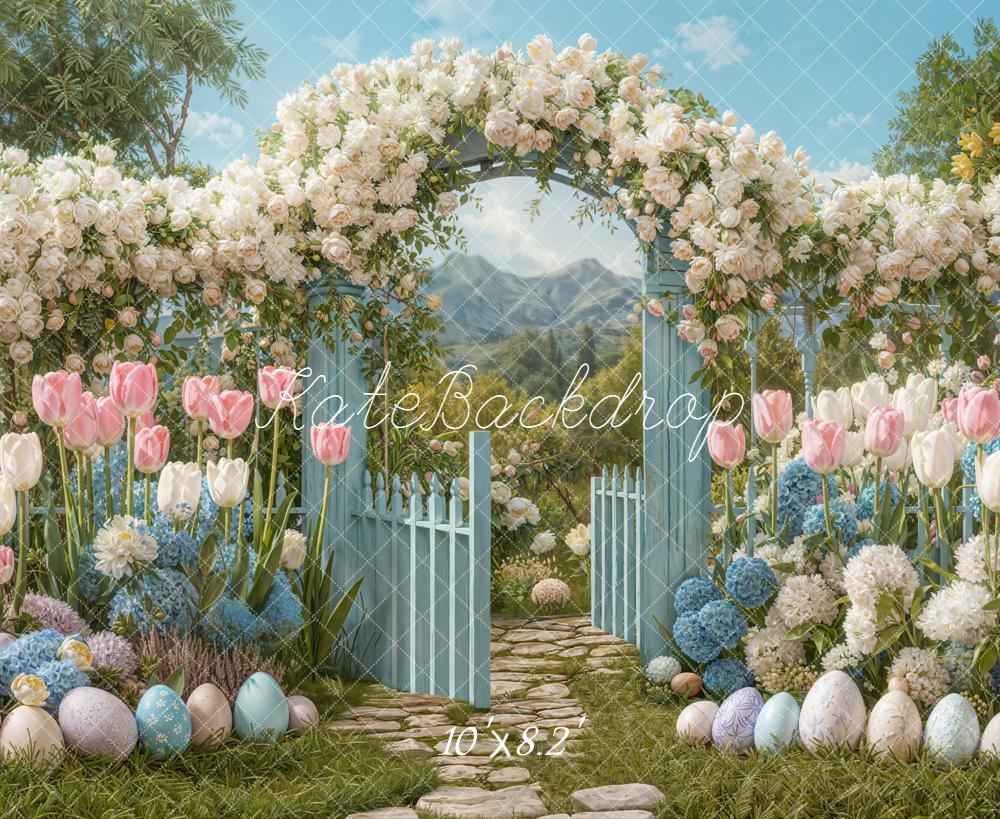 Kate Easter Bunny Flower Arch Garden Backdrop Designed by Emetselch -UK