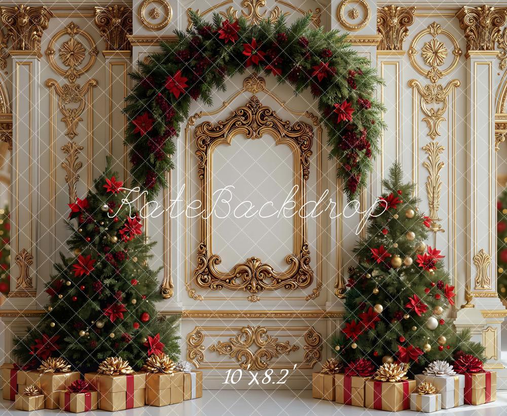 Kate Christmas Tree Gold Arch Ornate Backdrop Designed by Mini MakeBelieve -UK
