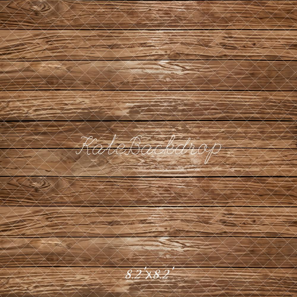 Kate Wood Plank Brown Rustic Floor Backdrop Designed by Emetselch