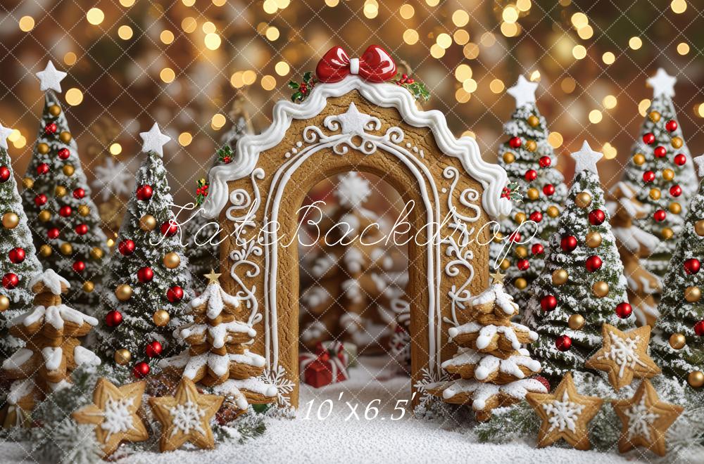 Kate Christmas Gingerbread Arch Biscuit Trees Backdrop Designed by Mini MakeBelieve -UK