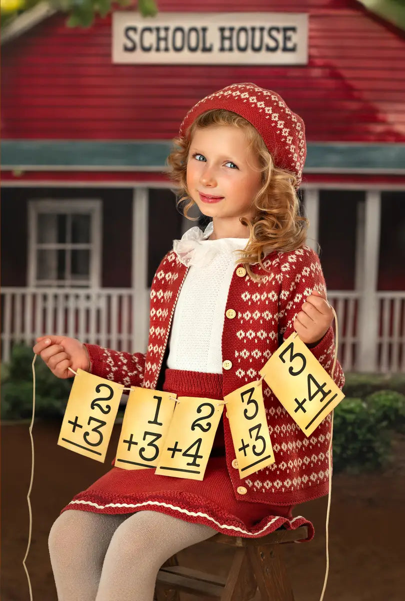 Kate Back to School Red House Backdrop for Photography -UK