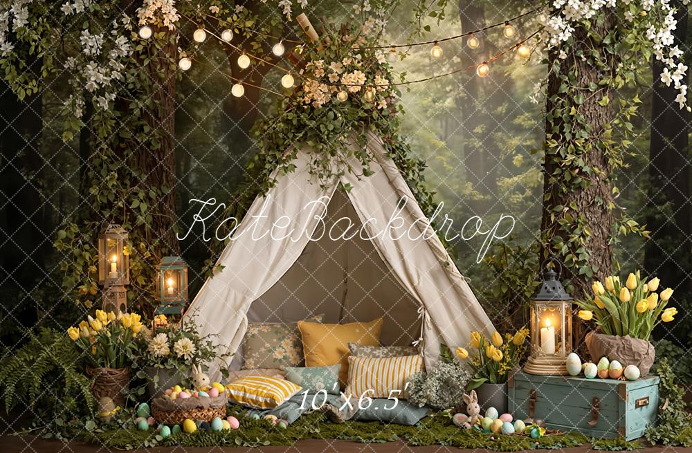 Kate Easter Bunny Tent Lantern Forest Backdrop Designed by Emetselch -UK