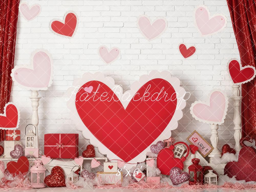 Kate Valentines Hearts Gifts Decor Fleece Backdrop Designed by Emetselch -UK