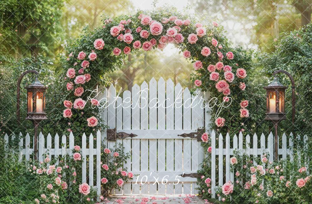 Kate Spring Garland White Gate Garden Backdrop Designed by Emetselch