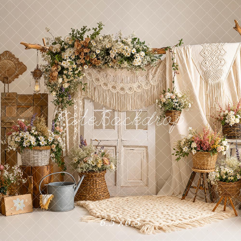 Kate Boho Floral Arch Macrame Decor Backdrop Designed by Emetselch