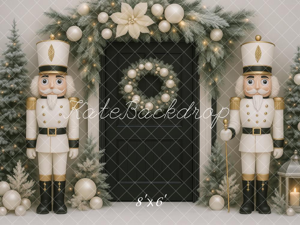 Kate Christmas Nutcracker Trees Garland Black Backdrop Designed by Ashley Paul -UK
