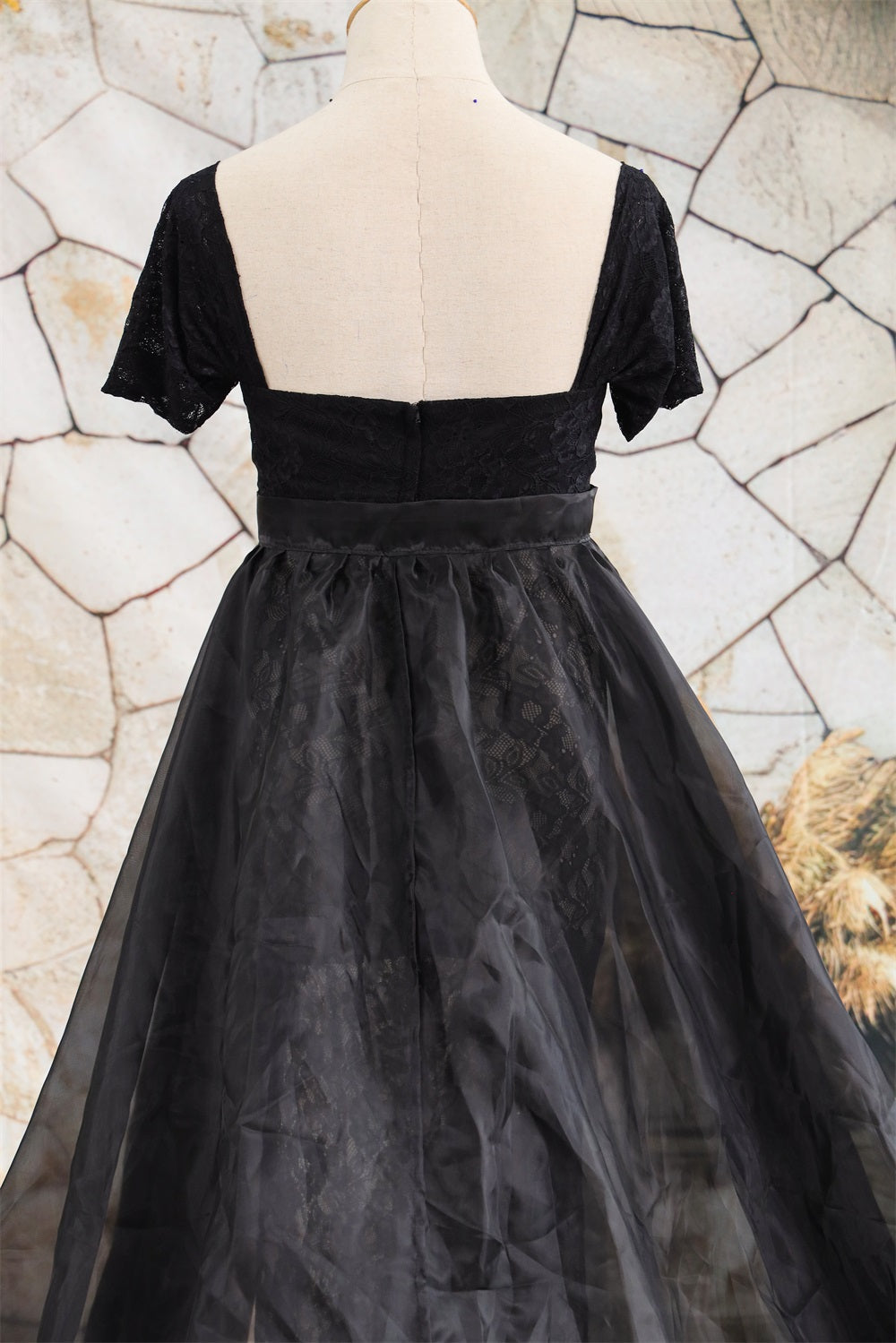 On Sale Kate Lace Short Sleeved Strapless Black Maternity Photoshoot Dress -UK