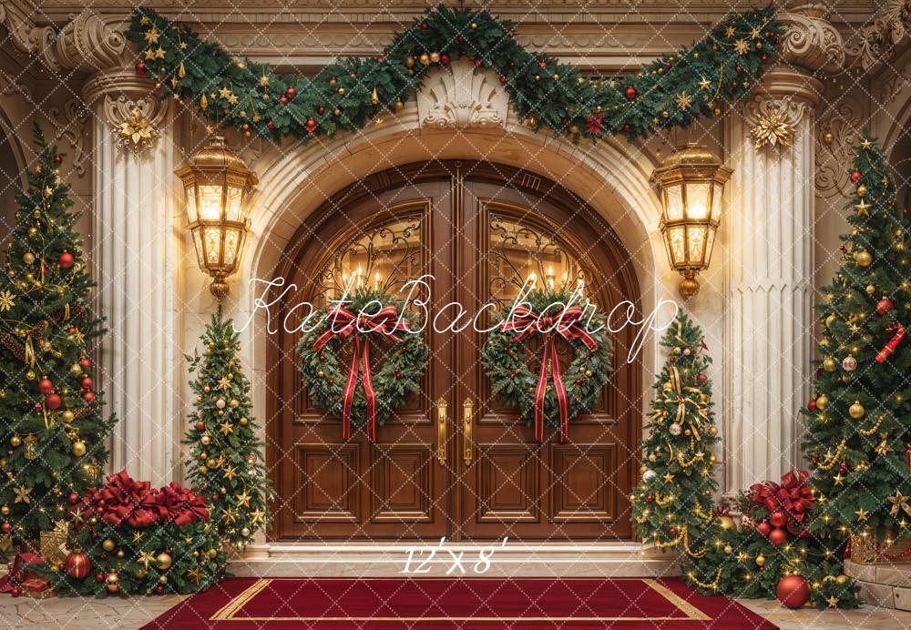 Kate Christmas Door Garland Trees Decorations Backdrop Designed by Emetselch