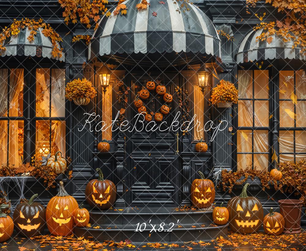 Kate Halloween Pumpkins Porch Backdrop Designed by Emetselch