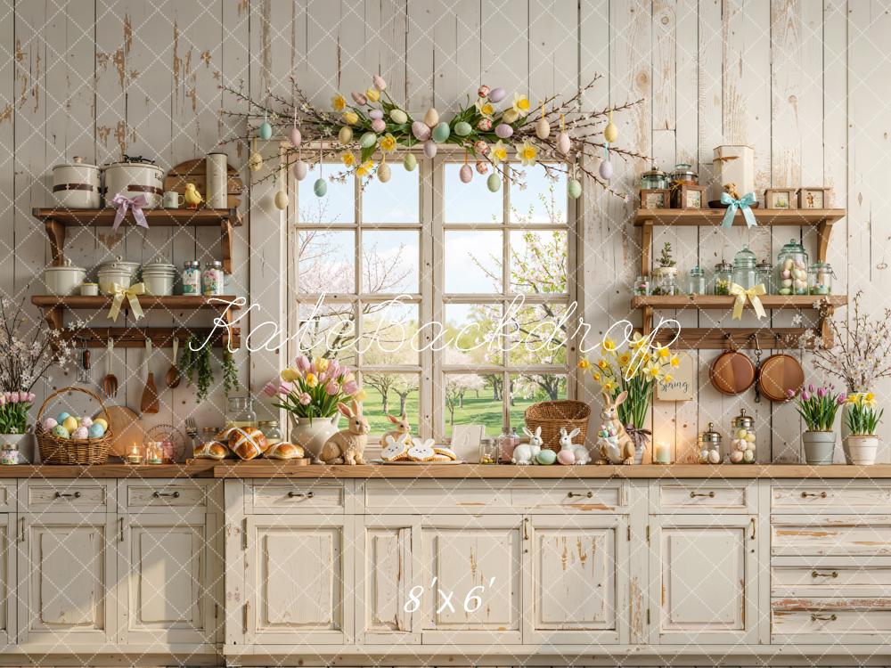 Kate Easter Bunny Kitchen Pastel Eggs Backdrop Designed by Emetselch