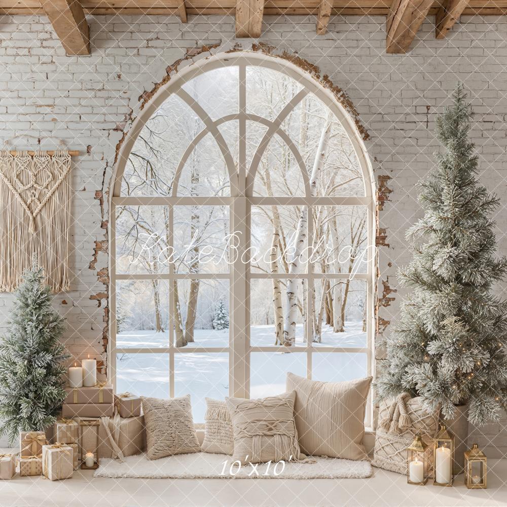 Kate Christmas Winter Arch Window Trees Backdrop Designed by Emetselch -UK