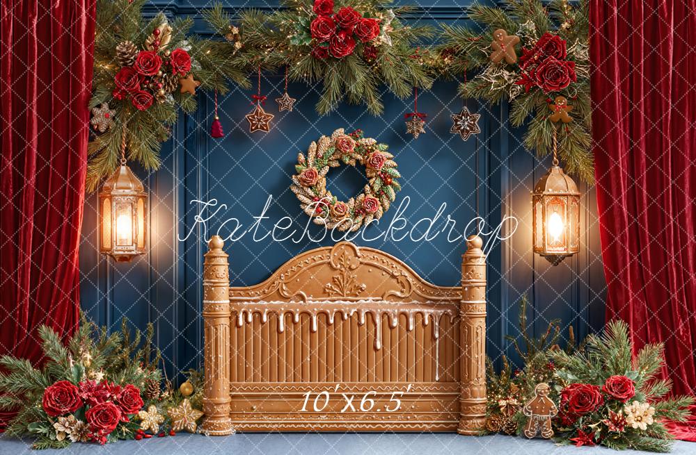 Kate Christmas Gingerbread Headboard Garland Backdrop Designed by Emetselch