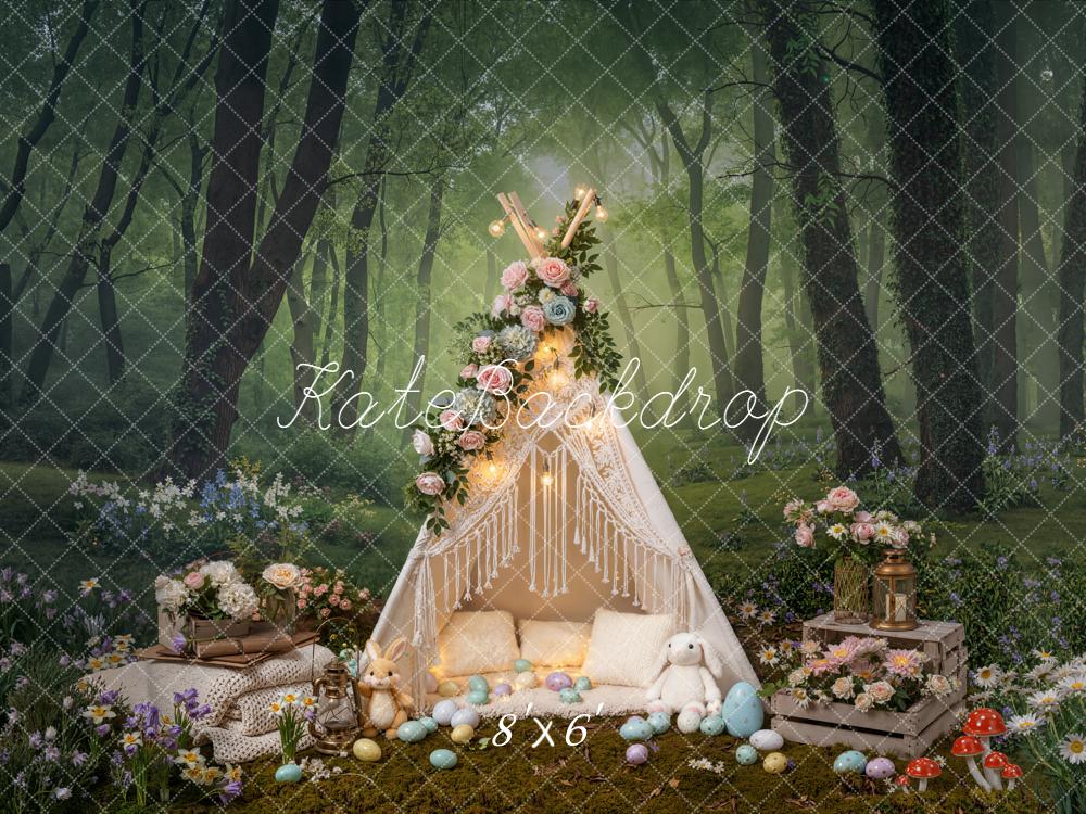 Kate Easter Bunny Tent Eggs Forest Backdrop Designed by Emetselch
