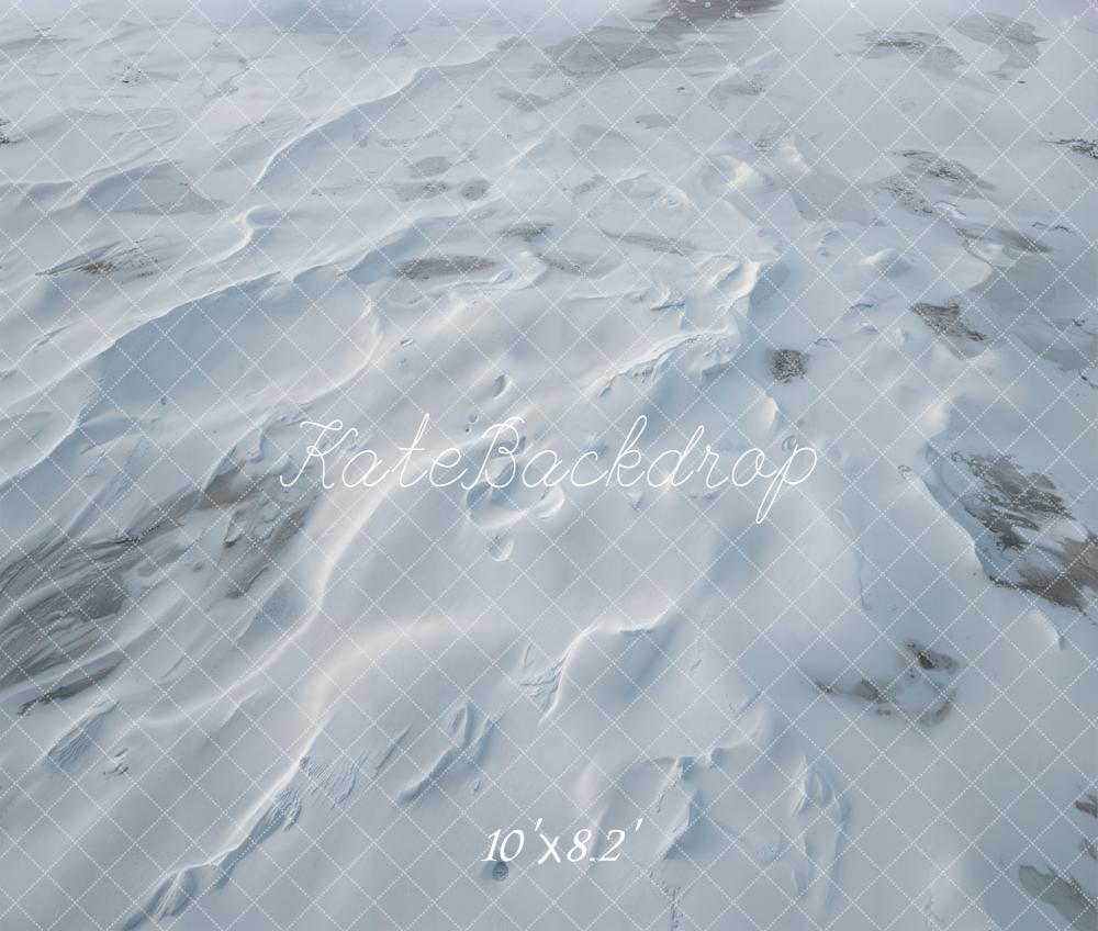 Kate Snowy Ground Texture Blue Fleece Backdrop Designed by Emetselch -UK