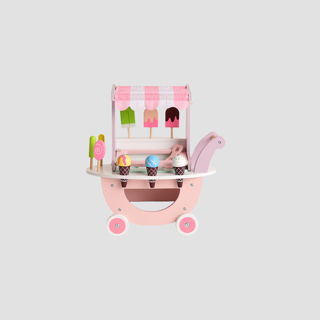 Kate Wooden Ice Cream Cart Toy Set (16.14"L × 7.48"W × 17.32"H) for Photography