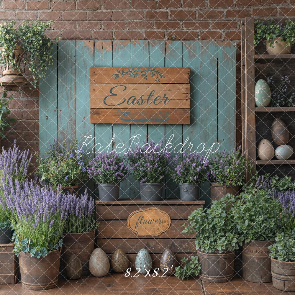 Kate Easter Eggs Rustic Green Backdrop Designed by Emetselch -UK