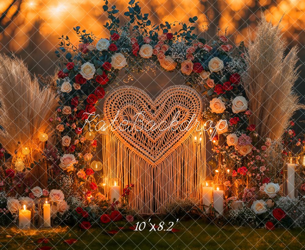 Kate Wedding Flower Arch Pampas Candlelight Backdrop Designed by Emetselch