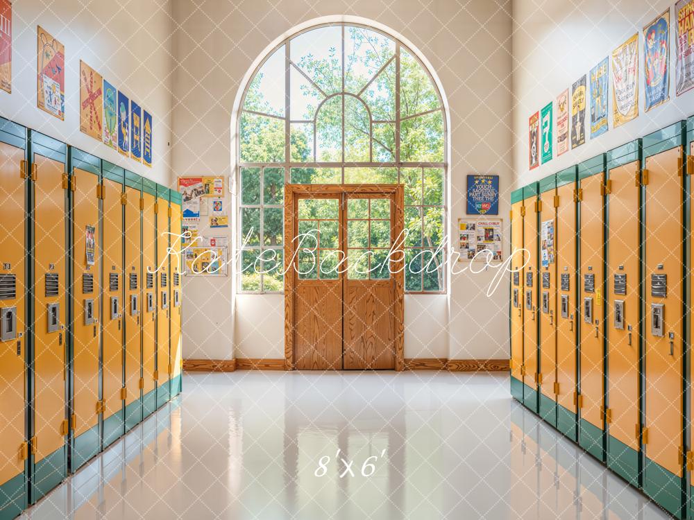 Kate Back To School Lockers Hallway Fleece Backdrop Designed by Emetselch -UK
