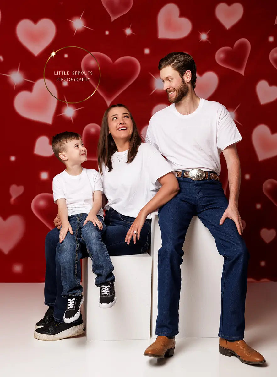 Kate 90s Valentine's Day Red Sweet Heart Love Backdrop for Photography