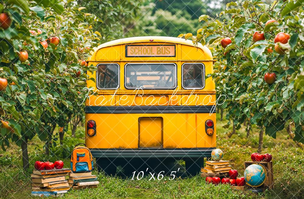 Kate Back To School Bus Orchard Apples Backdrop Designed by Emetselch -UK