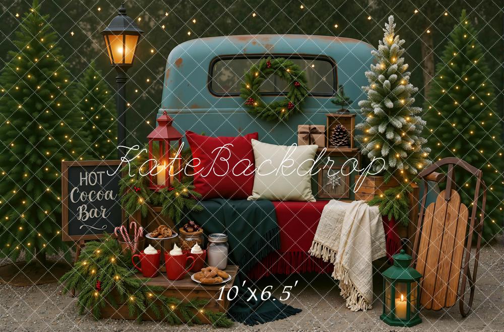 Kate Christmas Vintage Truck Cocoa Bar Backdrop Designed by Mini MakeBelieve -UK