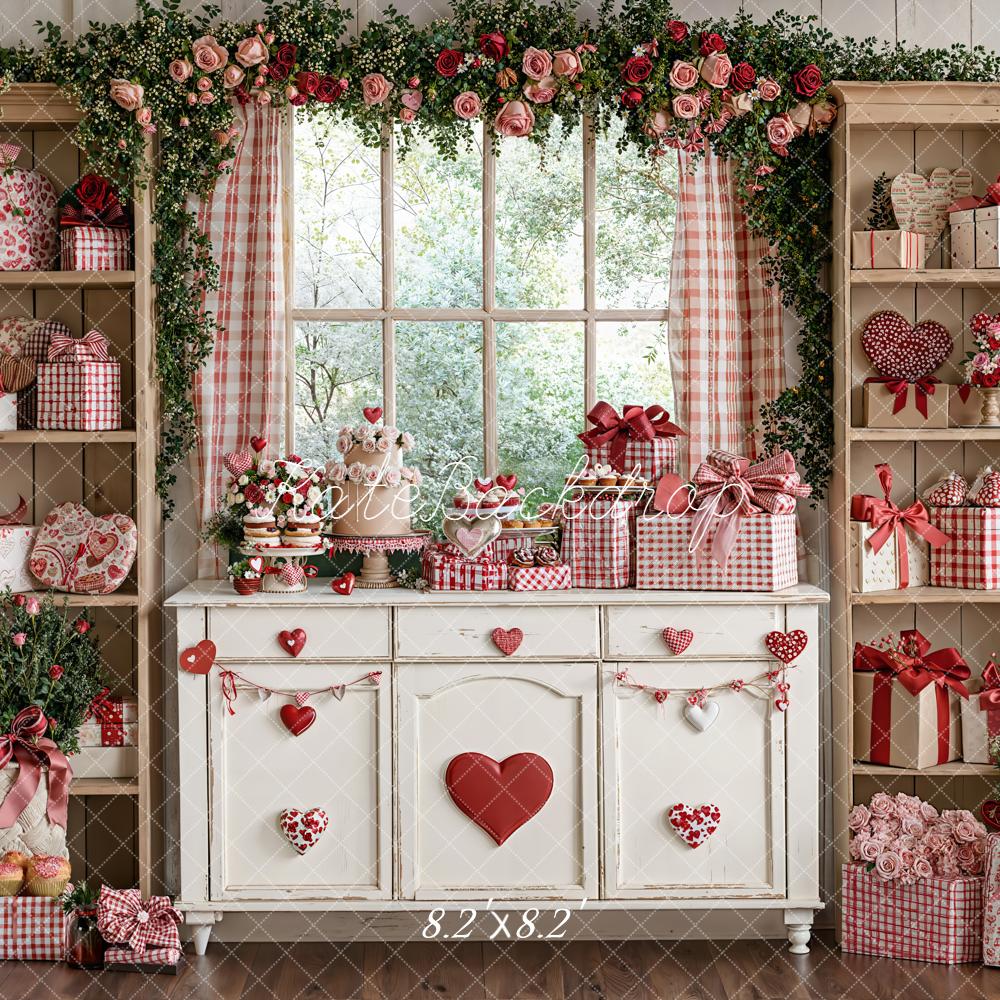 Kate Valentine Floral Gift Cabinets Backdrop Designed by Emetselch -UK