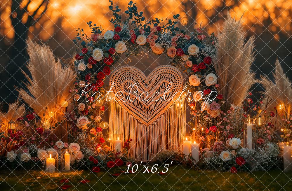 Kate Wedding Flower Arch Pampas Candlelight Backdrop Designed by Emetselch